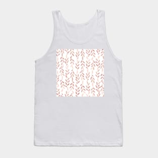 Blush Pink Minimalist Leaves Tank Top